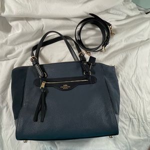 Coach Blue Suede & Leather Kleo Carryall